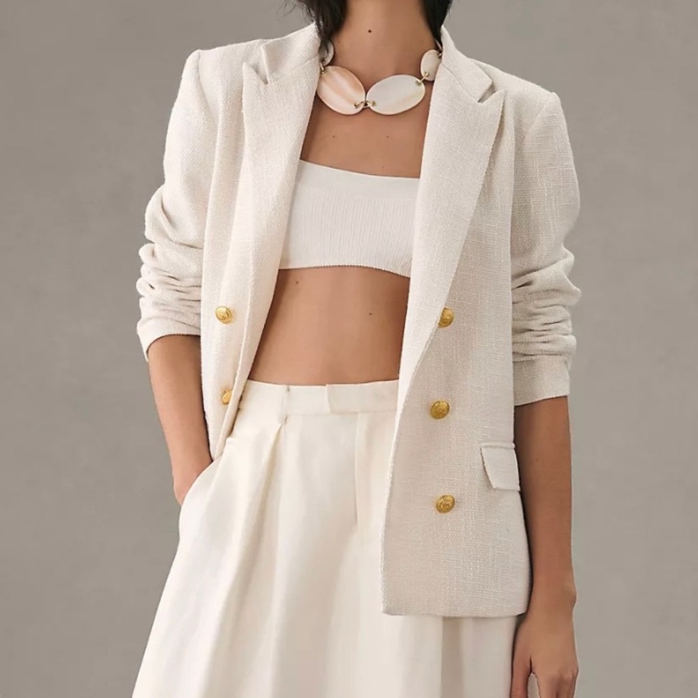 New bishop + young off white Blazer with Gold Accents size small l